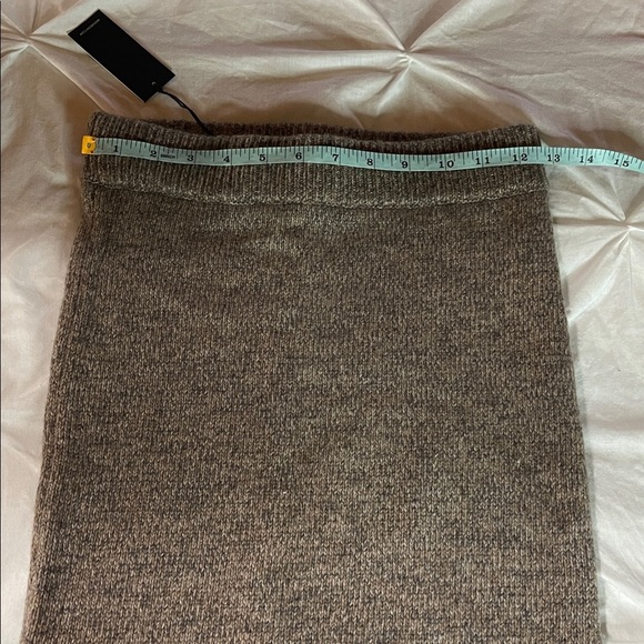 NWT Monrow x Revolve Cashmere Wool Blend Pencil Skirt in Brown/Taupe - Picture 9 of 10